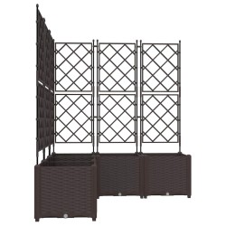 Jardinier avec treillis 5 pièces Marron 120x120x143 cm 