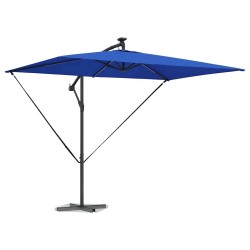 Parasol banane à mât déporté Bleu 294 x 200 x 254 cm 