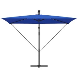 Parasol banane à mât déporté Bleu 294 x 200 x 254 cm 