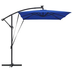 Parasol banane à mât déporté Bleu 294 x 200 x 254 cm 