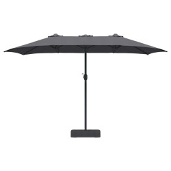 Parasol de jardin Anthracite 385 x 209 x 244 cm tissu 