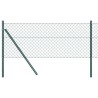 Jeu de Poteaux de Clôture Vert 0.6 x 25 m Acier galvanisé 