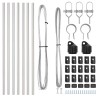 Set de poteaux de clôture 7 pcs Argent Ø32mm 80 cm 