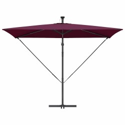 Parasol banane à mât déporté Rouge bordeaux 294 x 200 x 254 cm 