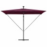 Parasol banane à mât déporté Rouge bordeaux 294 x 200 x 254 cm 