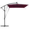 Parasol banane à mât déporté Rouge bordeaux 294 x 200 x 254 cm 
