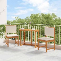 Chaises de jardin sans accoudoirs avec coussins – 2 pièces en bois d'acacia 