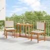 Chaises de jardin sans accoudoirs avec coussins – 2 pièces en bois d'acacia 