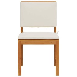 Chaises de jardin sans accoudoirs avec coussins – 2 pièces en bois d'acacia 