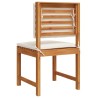 Chaises de jardin sans accoudoirs avec coussins – 2 pièces en bois d'acacia 