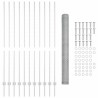 Poteaux de Clôture 22 pcs U-Channel 160 cm Acier Galvanisé 
