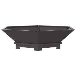 brasero hexagonal noir 100x100x28 cm en acier 