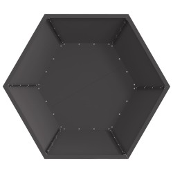 brasero hexagonal noir 100x100x28 cm en acier 