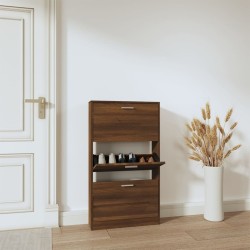 Armoire à chaussures Chêne marron 59x17x108cm Bois d'ingénierie 