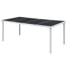 Table de jardin 190x90x74 cm Noir Acier 