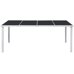 Table de jardin 190x90x74 cm Noir Acier 