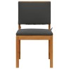 Chaises de jardin sans accoudoirs avec coussins - 2 pcs en bois d'acacia 