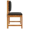 Chaises de jardin sans accoudoirs avec coussins - 2 pcs en bois d'acacia 