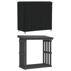Housse pour portant de bois de chauffage noir 122x61x106 cm 