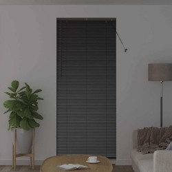 Store de Fenêtre avec des rideaux Autre Noir 90 x 220 cm Aluminium 