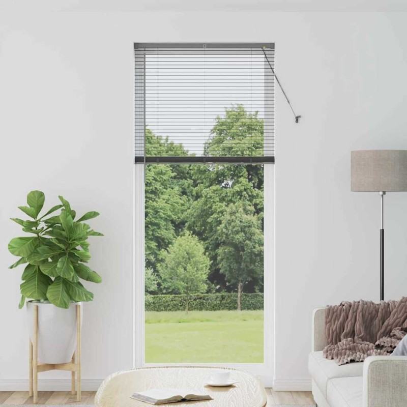 Store de Fenêtre Gris foncé 90 x 220 cm Aluminium 