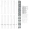 Poteaux de Clôture 22 pcs U-Channel 140 cm Acier Galvanisé 