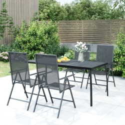 Table de jardin anthracite 165x80x72 cm Treillis d'acier 