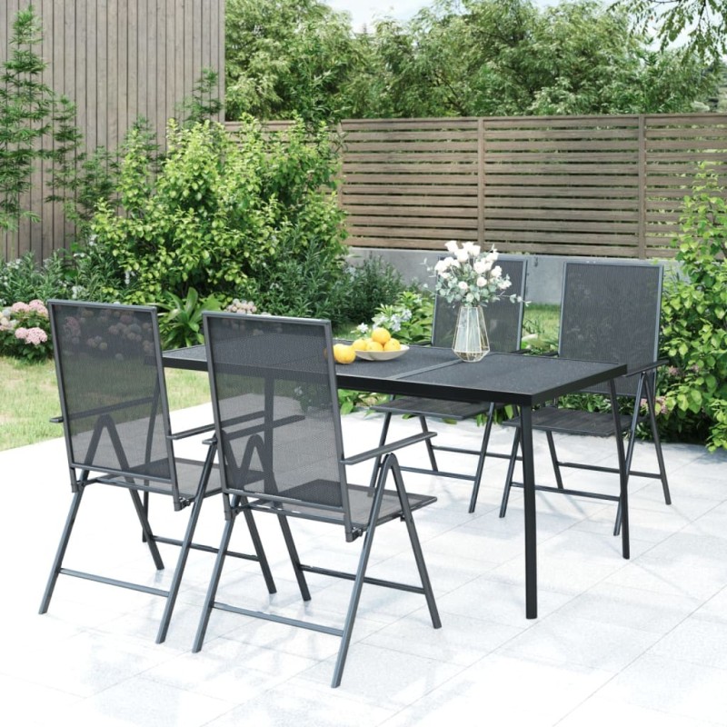 Table de jardin anthracite 165x80x72 cm Treillis d'acier 