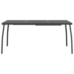 Table de jardin anthracite 165x80x72 cm Treillis d'acier 
