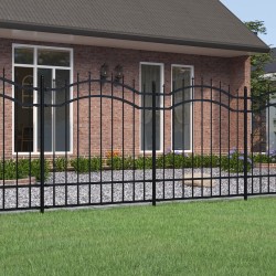 Clôture de jardin avec sommet de lance Noir 165 cm 