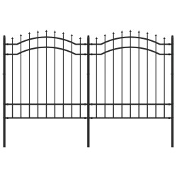 Clôture de jardin avec sommet de lance Noir 165 cm 