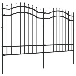 Clôture de jardin avec sommet de lance Noir 165 cm 