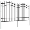 Clôture de jardin avec sommet de lance Noir 165 cm 