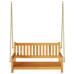 Banc suspendu 2 places 110x56x58 cm en bois massif d'acacia 