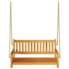 Banc suspendu 2 places 110x56x58 cm en bois massif d'acacia 