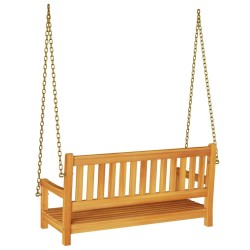 Banc suspendu 2 places 110x56x58 cm en bois massif d'acacia 