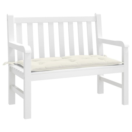 Coussin de banc de jardin crème mélangé 100x50x7 cm tissu 