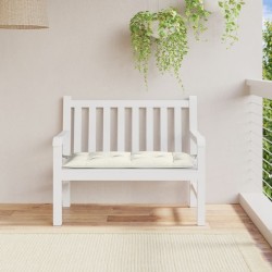 Coussin de banc de jardin crème mélangé 100x50x7 cm tissu 