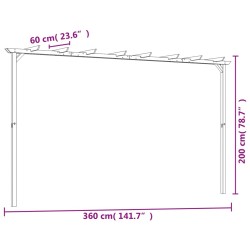 Pergola de jardin Pin imprégné 360x200x60 cm 