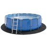 Tapis de sol de piscine noir, Ø 428 cm, rond, en tissu non tissé. 