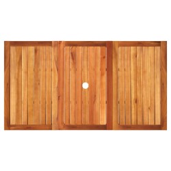 Table de jardin gris 140x80x75 cm résine tressée et bois acacia 