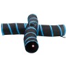 Tunnel pour chats à 4 voies Noir et bleu 25 cm Polyester 