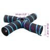 Tunnel pour chats à 4 voies Noir et bleu 25 cm Polyester 