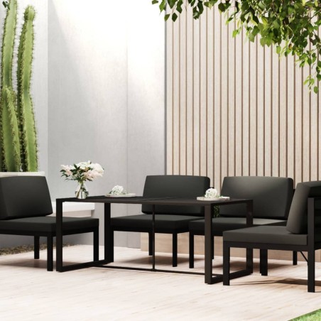 Table à dîner d'extérieur Anthracite 120x60x66 cm Aluminium 