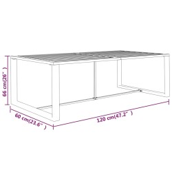 Table à dîner d'extérieur Anthracite 120x60x66 cm Aluminium 