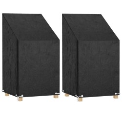 Housses de chaise de jardin 2 pcs 8 œillets 65x65x80/120 cm PE 