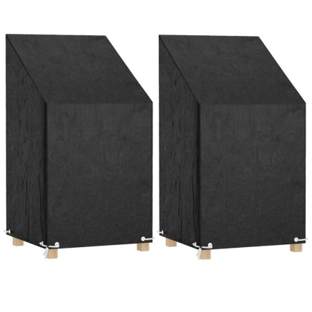 Housses de chaise de jardin 2 pcs 8 œillets 65x65x80/120 cm PE 