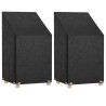 Housses de chaise de jardin 2 pcs 8 œillets 65x65x80/120 cm PE 