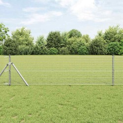 Set de poteaux de clôture Ensemble de 2 Acier galvanisé 25 x 0.5 m 