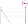 Set de poteaux de clôture Ensemble de 2 Acier galvanisé 25 x 0.5 m 